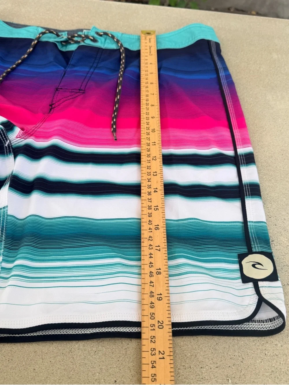 Rip Curl Surf Craft Mens Board Shorts Sz 33 Striped Swim Trunks Resort Vacation